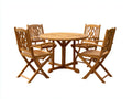 Conjuntos de comedor de jardín de madera 110x110x75 cm - marrón - diseño clásico plegable