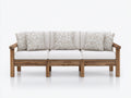 Sofás de exterior de madera y tela 210x82x78 cm - Madera natural-Beige - Diseño moderno para jardín