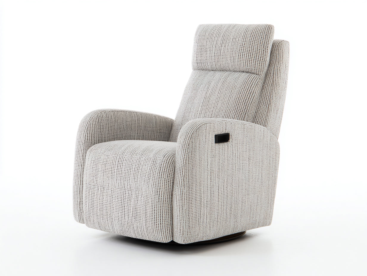 Sillones reclinables de tela beige jaspeada 95x92x104 cm - diseño acolchado para salón