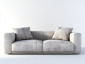 Sofás 2 plazas de tela gris claro 185x88x72 cm - diseño acolchado moderno para salón