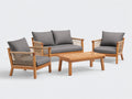 Sofás de exterior de madera y cuerda 190x75x76 cm - marrón-gris - conjunto con mesa estilo natural