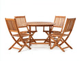 Conjuntos de comedor de jardín de madera 110x110x75 cm - Marrón - Diseño plegable para exterior