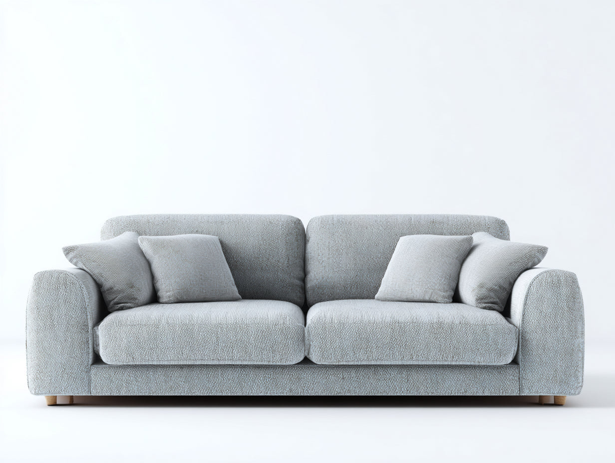 Sofás 2 plazas de tela 180x90x72 cm - gris claro - diseño moderno para salón