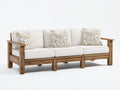 Sofás de exterior de madera y tela 210x78x82 cm - marrón-blanco - diseño rústico para jardín