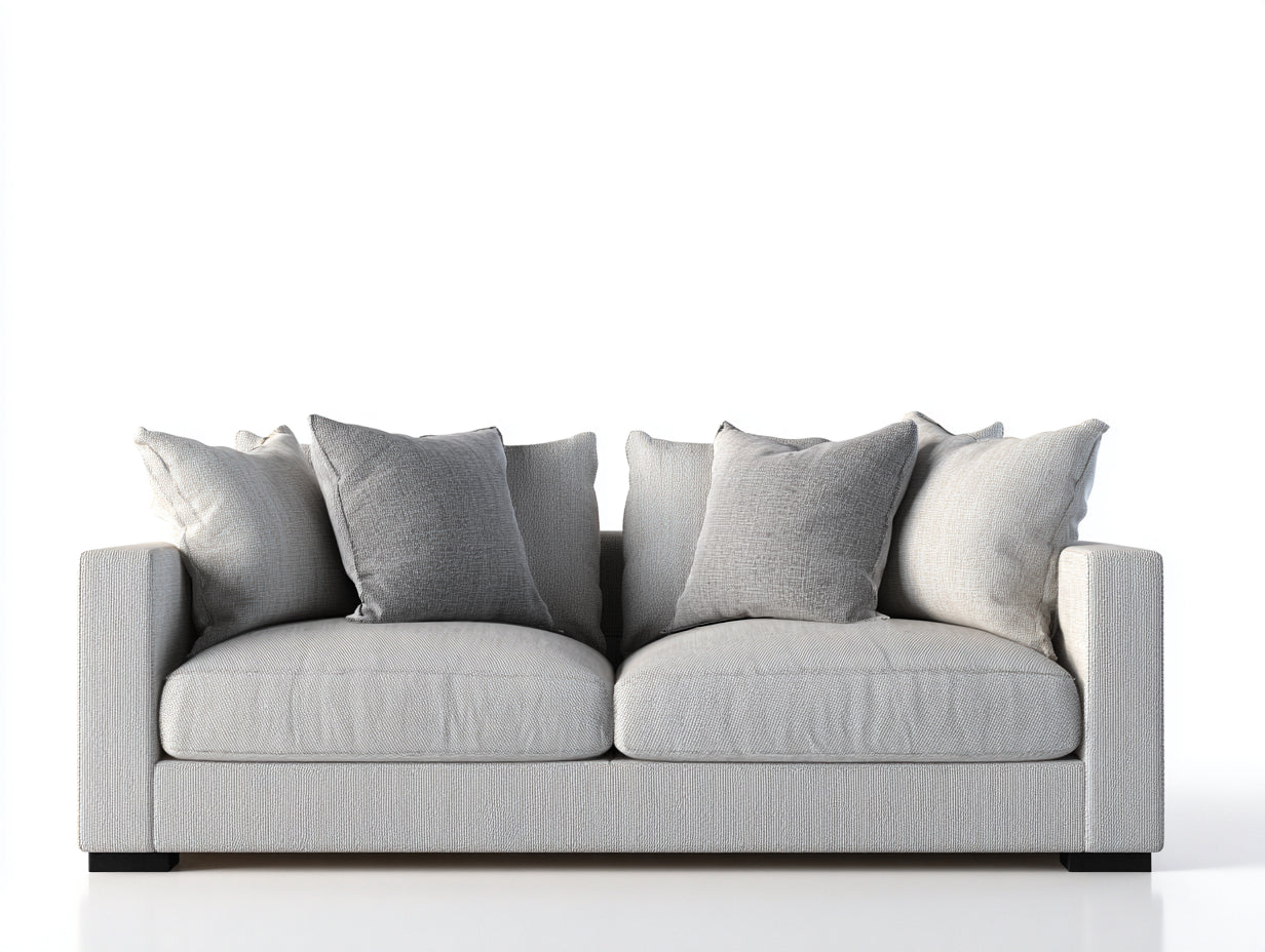 Sofás 2 plazas tapizado 186x92x84 cm - gris claro - diseño moderno para salón