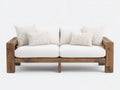 Sofás de exterior madera 185x82x78 cm - blanco-marrón - estilo rústico para jardín