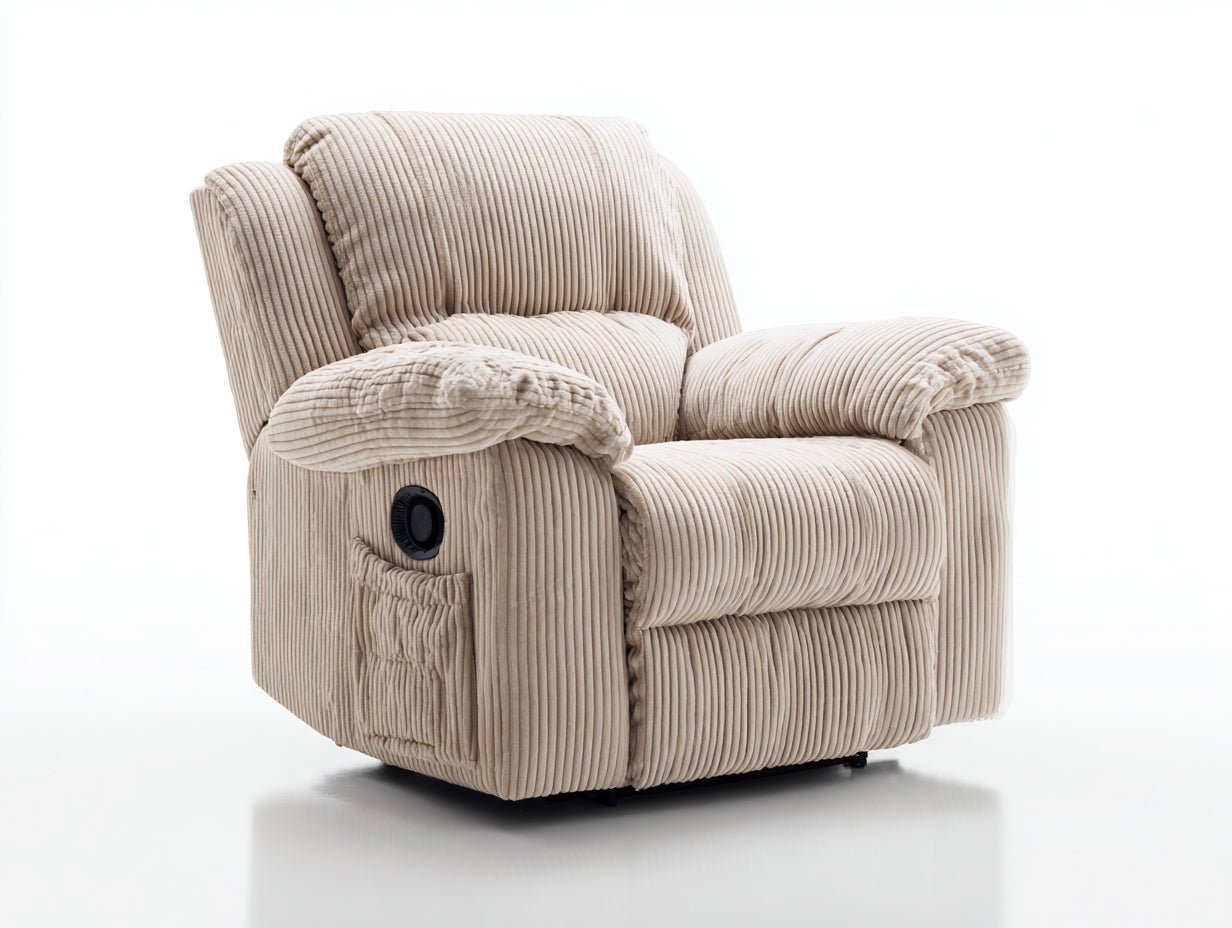 Sillones reclinables tapizado 92x96x104 cm - beige - diseño acolchado para salón
