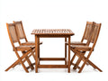 Conjuntos de comedor de jardín madera 125x80x75 cm - marrón - diseño plegable para exterior