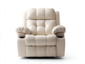 Sillones reclinables de piel sintética 96x94x104 cm - crema - con portavasos y diseño acolchado moderno