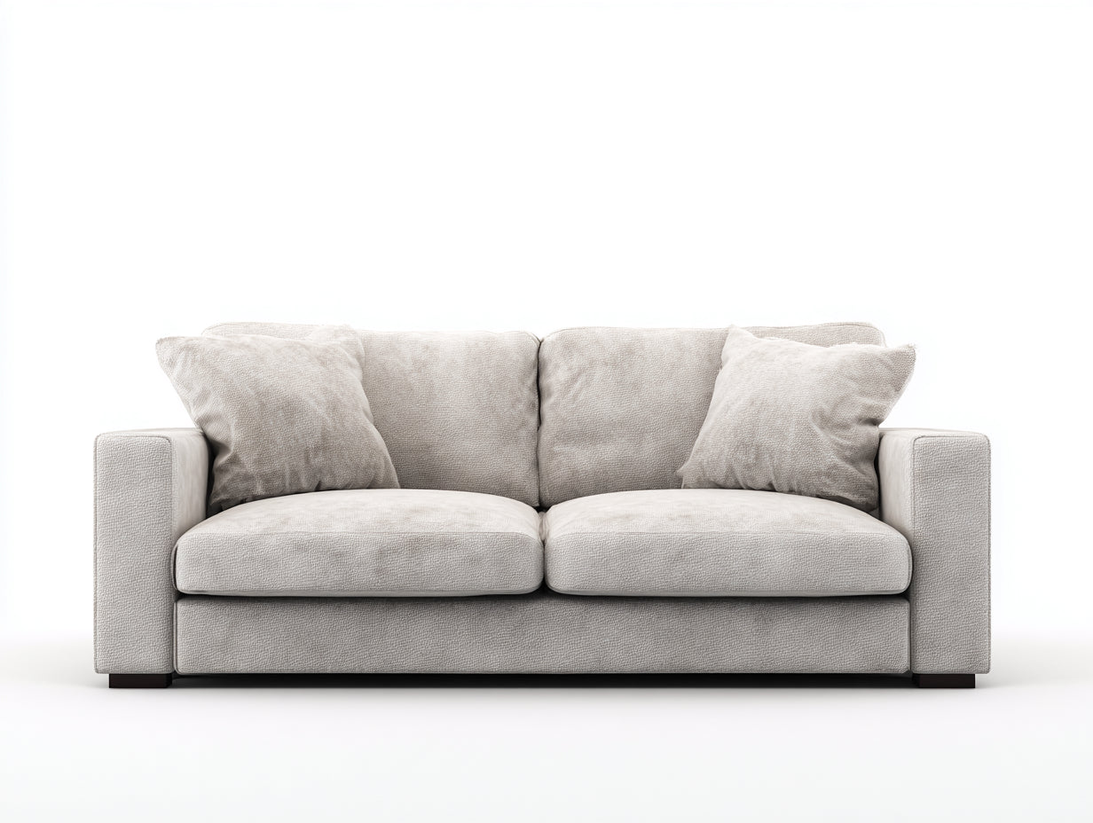 Sofás 2 plazas de tela 178x88x82 cm - beige - con reposabrazos y diseño moderno
