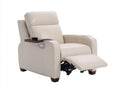 Sillones reclinables de piel sintética 92x96x105 cm - crema - diseño moderno con reposapiés
