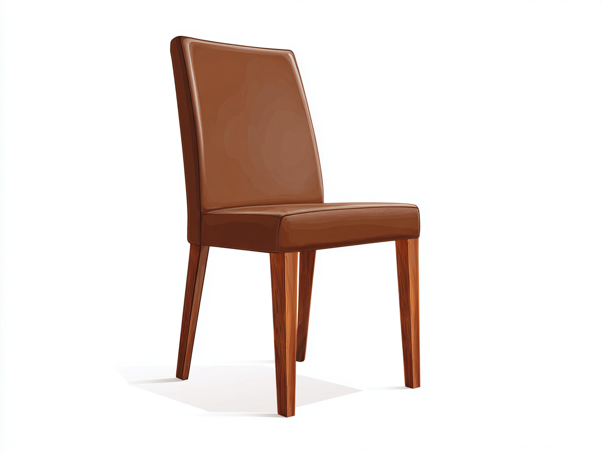 Sillas de comedor de madera y piel sintética 45x54x92 cm - marrón - diseño clásico para comedor