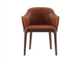 Sillas de comedor tapizada 58x56x78 cm - marrón - diseño moderno con reposabrazos para comedor